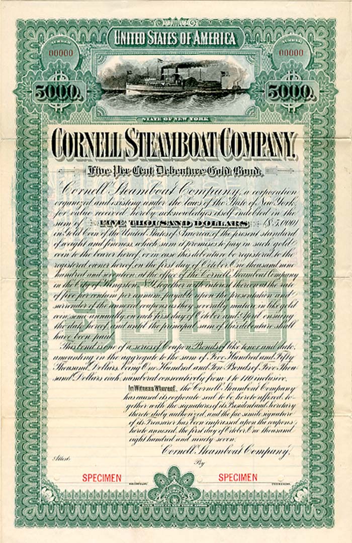 Cornell Steamboat Co. - $5,000 Bond